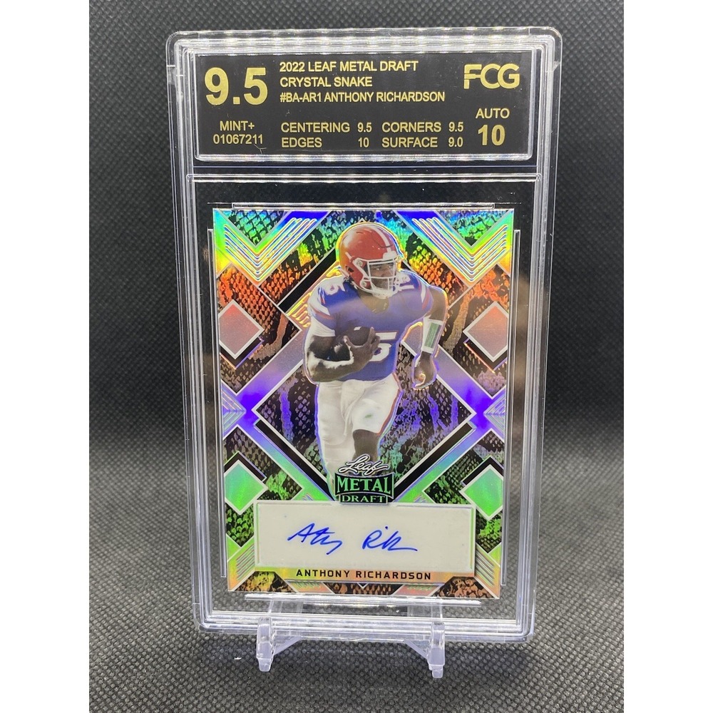 FCG 9.5 ANTHONY‎ RICHARDSON 2022 LEAF METAL DRAFT CRYSTAL SNAKE SKIN AUTO #1/5